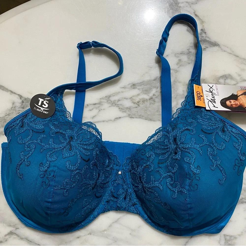 Playtex Teal Blue Lace Underwire‎ Women's Bra